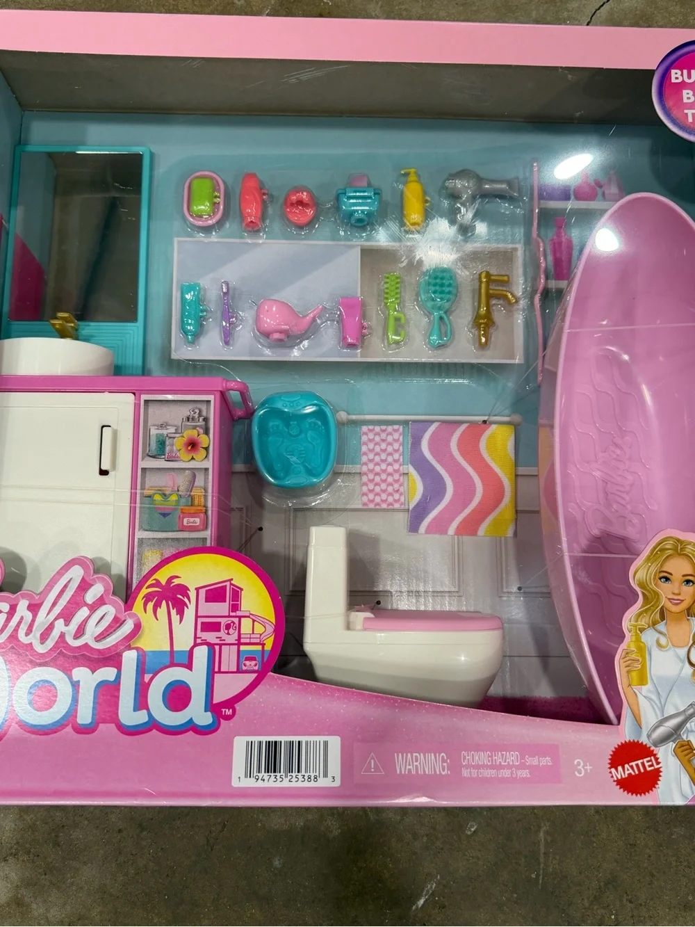 Barbie Pink and Teal Bath & Vanity Playset